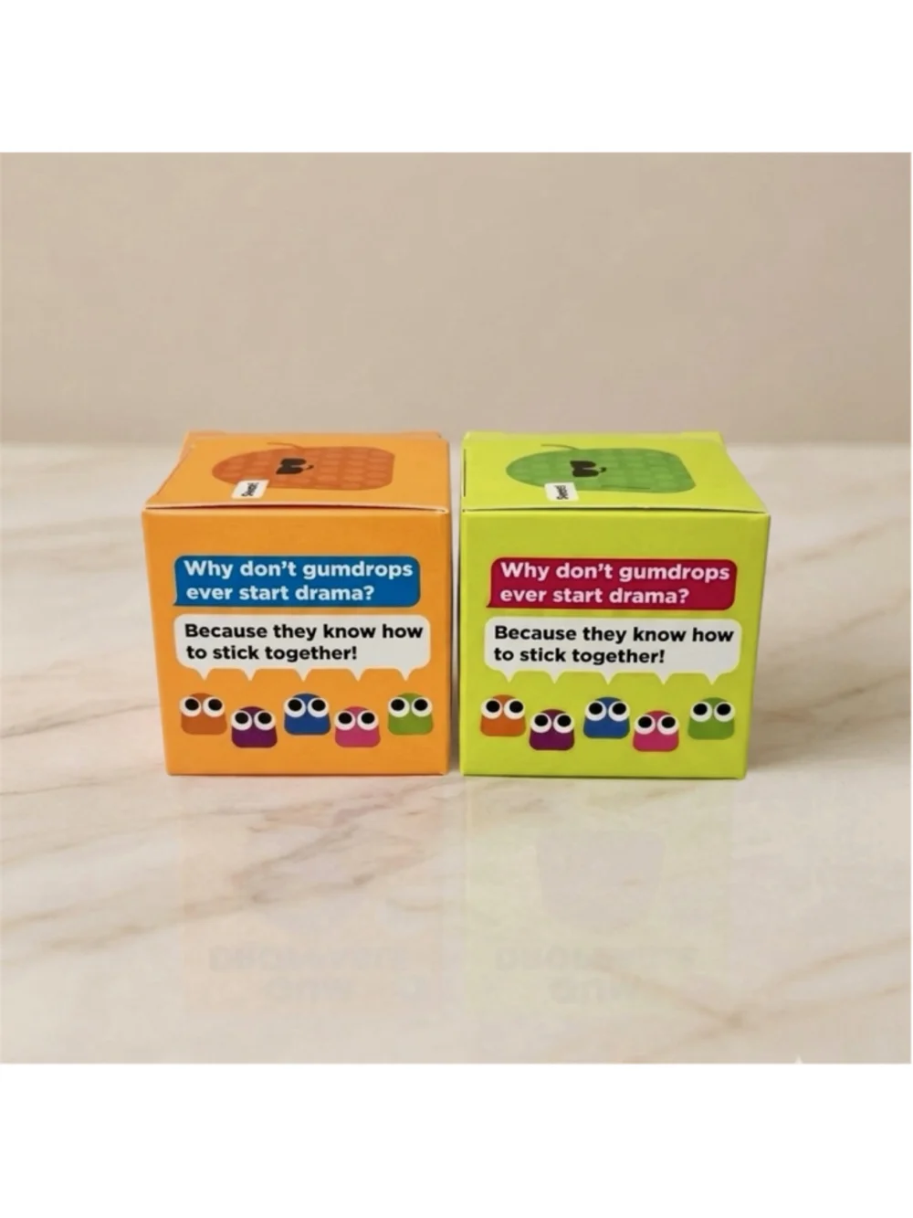 J'adore Gum Droppable Squishy Toy Set of 2 Orange Green Sensory Stress Relief⁠*